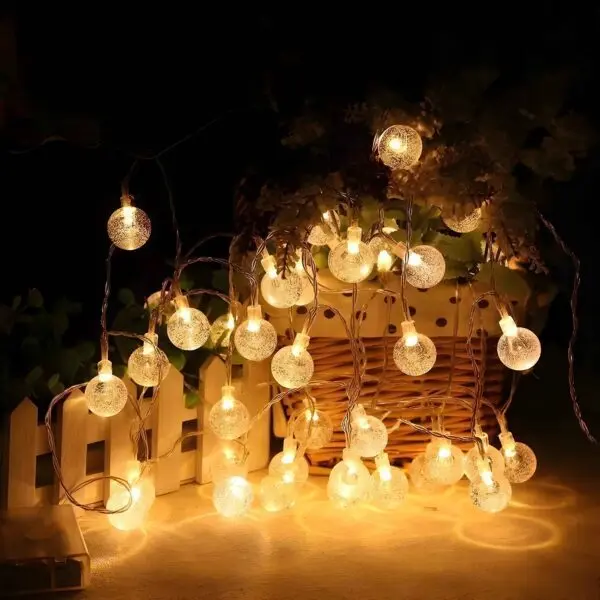 Crystal Bubble Ball String LED Lights for Home Decoration (3 Meter 14 LEDs, Yellow)