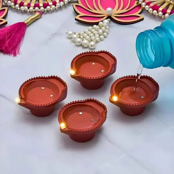 Water Sensor LED Diya Lights Pack of 6 for Festive Decor