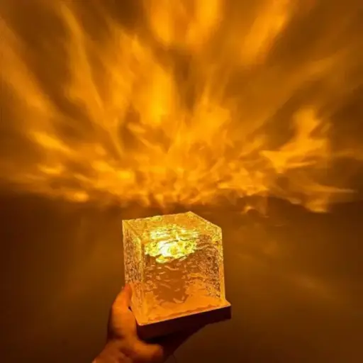 Rotating Water Ripple Night Light Aura Lamp | Ocean Wave Projector with Remote